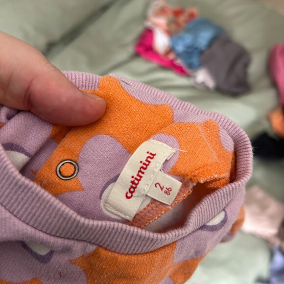 ๐งก Catimini Sweatshirt Dress โ Size 2T (Orange with Purple Flowers) ๐ - Picture 5 of 5
